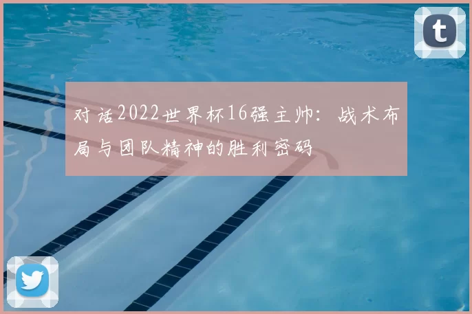 对话2022世界杯16强主帅:战术布局与团队精神的胜利密码